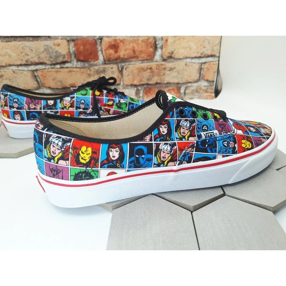 Vans Authentic Marvel Avengers Heads Comic Print Mens 11 Rare 2018 Spiderman LX - Picture 9 of 16